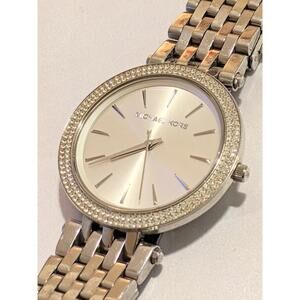 Michael Kors Womens Darci Watch MK-3190 Rhinestone Bezel WR 5ATM Stainless Steel
